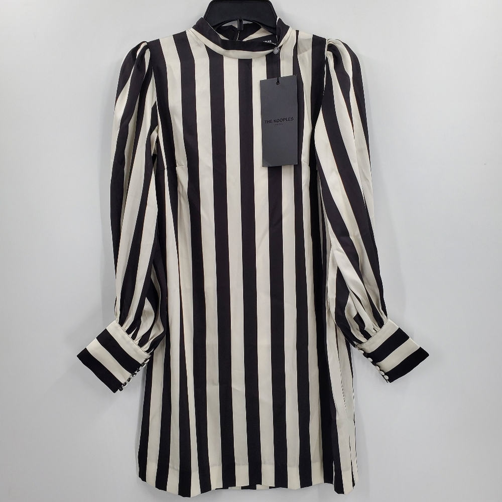 The Kooples Overstriped‎ Twill Shift Dress Size 2 NEW